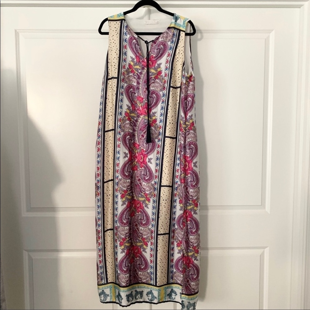 GOLBARY Printed Sleeveless Maxi Dress | Boutique Find from Israel | Size XL